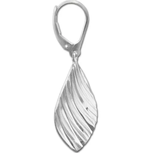 SilberDream Ohrhänger Blatt diamantiert 925er Silber Damen Ohrring SDO4320J