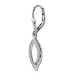 SilberDream Ohrhänger Blatt Zirkonia weiß 925 Sterling Silber Damen SDO4380W