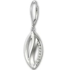 SilberDream Ohrhänger Blatt Zirkonia 925er Sterling Silber Damen SDO4348W