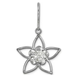 SilberDream Ohrhänger Blume Zirkonia weiß 925er Silber Damen SDO461W