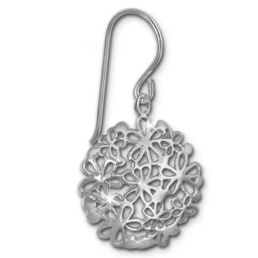 SilberDream Ohrhänger Blumenscheibe 925er Silber Damen Ohrringe SDO469J