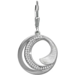 SilberDream Ohrhänger Circle Zirkonia weiß 925 Sterling Silber Damen SDO4376W
