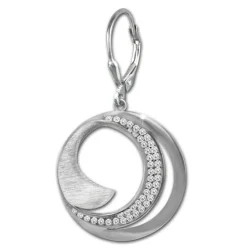 SilberDream Ohrhänger Circle Zirkonia weiß 925 Sterling Silber Damen SDO4376W