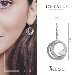 SilberDream Ohrhänger Circle Zirkonia weiß 925 Sterling Silber Damen SDO4376W