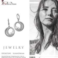 SilberDream Ohrhänger Circle Zirkonia weiß 925 Sterling Silber Damen SDO4376W