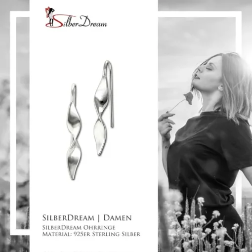 SilberDream Ohrhänger Design gedreht 925 Sterling Silber Damen Ohrringe SDO6716J