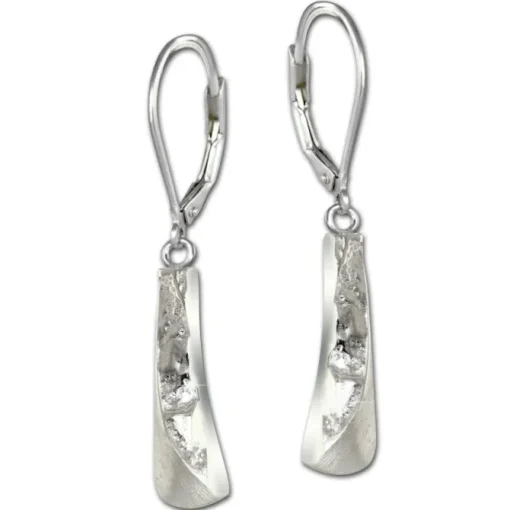 SilberDream Ohrhänger 3D-Rechteck 925 Sterling Silber Damen Ohrring SDO4342J