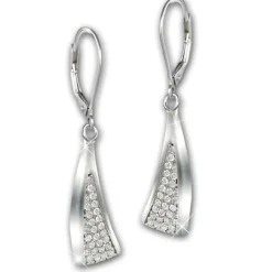 SilberDream Ohrhänger Dreieck Zirkonia 925er Sterling Silber Damen SDO4337W