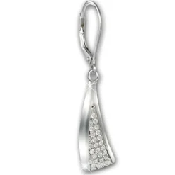 SilberDream Ohrhänger Dreieck Zirkonia 925er Sterling Silber Damen SDO4337W
