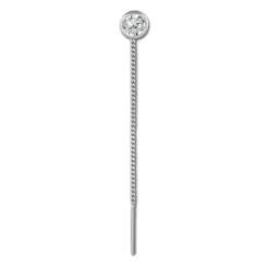 SilberDream Ohrhänger Durchzieher Zirkonia weiß 4mm 925 Silber SDO5964W