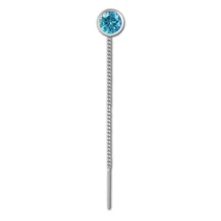 SilberDream Ohrhänger Durchzieher Zirkonia türkis 5mm 925 Silber SDO5965T