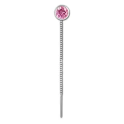SilberDream Ohrhänger Durchzieher Zirkonia rosa 5mm 925 Silber SDO5965A