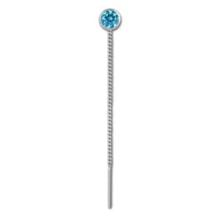 SilberDream Ohrhänger Durchzieher Zirkonia türkis 3mm 925 Silber SDO5963T