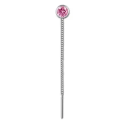 SilberDream Ohrhänger Durchzieher Zirkonia rosa 4mm 925 Silber SDO5964A