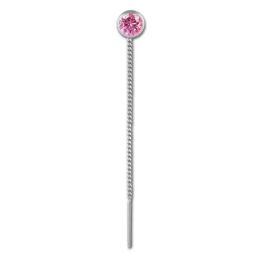 SilberDream Ohrhänger Durchzieher Zirkonia rosa 4mm 925 Silber SDO5964A