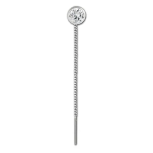 SilberDream Ohrhänger Durchzieher Zirkonia weiß 5mm 925 Silber SDO5965W