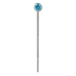 SilberDream Ohrhänger Durchzieher Zirkonia türkis 4mm 925 Silber SDO5964T
