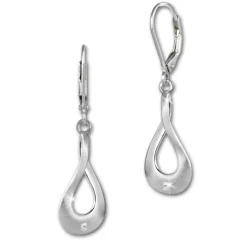 SilberDream Ohrhänger Elegance Zirkonia weiß 925 Silber Ohrring SDO4284W