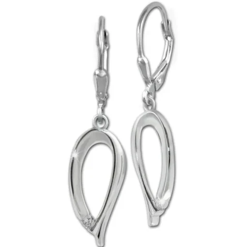 SilberDream Ohrhänger Elegance Zirkonia weiß 925 Sterling Silber Damen SDO4382W