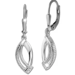 SilberDream Ohrhänger Elegance Zirkonia weiß 925 Silber Damen Ohrring SDO4439W