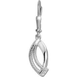 SilberDream Ohrhänger Elegance Zirkonia weiß 925 Silber Damen Ohrring SDO4439W