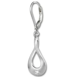 SilberDream Ohrhänger Elegance Zirkonia weiß 925 Silber Ohrring SDO4284W