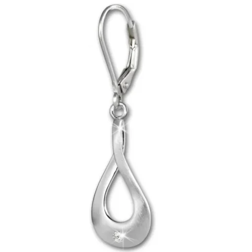 SilberDream Ohrhänger Elegance Zirkonia weiß 925 Silber Ohrring SDO4284W