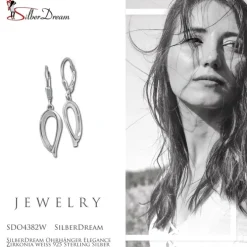 SilberDream Ohrhänger Elegance Zirkonia weiß 925 Sterling Silber Damen SDO4382W