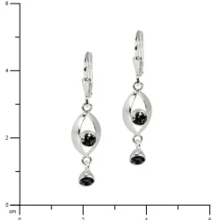 SilberDream Ohrhänger Eye Zirkonia schwarz Ohrring 925 Silber SDO523S