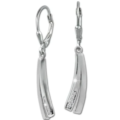 SilberDream Ohrhänger Fantasie Zirkonia weiß 925 Sterling Silber Damen SDO4372W