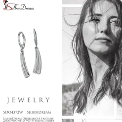 SilberDream Ohrhänger Fantasie Zirkonia weiß 925 Sterling Silber Damen SDO4372W