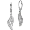 SilberDream Ohrhänger Fächer Zirkonia weiß 925 Sterling Silber Damen SDO4374W