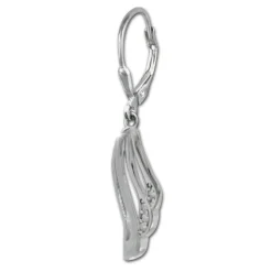 SilberDream Ohrhänger Fächer Zirkonia weiß 925 Sterling Silber Damen SDO4374W