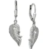SilberDream Ohrhänger Feder Zirkonia weiß 925 Silber Ohrring SDO4427W