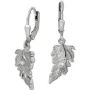 SilberDream Ohrhänger Feder Zirkonia weiß 925 Silber Ohrring SDO4426W