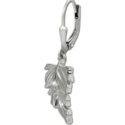 SilberDream Ohrhänger Feder Zirkonia weiß 925 Silber Ohrring SDO4426W