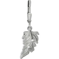 SilberDream Ohrhänger Feder Zirkonia weiß 925 Silber Ohrring SDO4426W