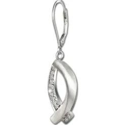 SilberDream Ohrhänger Fisch Zirkonia 925er Sterling Silber Damen SDO4336W