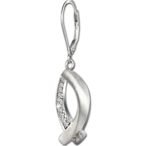 SilberDream Ohrhänger Fisch Zirkonia 925er Sterling Silber Damen SDO4336W