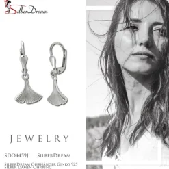 SilberDream Ohrhänger Ginko 925 Silber Damen Ohrring SDO4459J