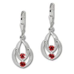 SilberDream Ohrhänger Glamour Zirkonia rot Ohrring 925 Silber SDO522R
