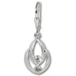 SilberDream Ohrhänger Glamour Zirkonia weiß Ohrring 925 Silber SDO522W