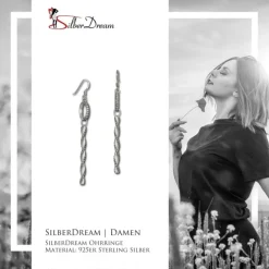 SilberDream Ohrhänger Glamour Zirkonia grau 925er Silber Damen SDO467K