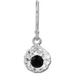 SilberDream Ohrhänger Glitzer Kugel Eye weiß Zirkonia 925er SDO8603W
