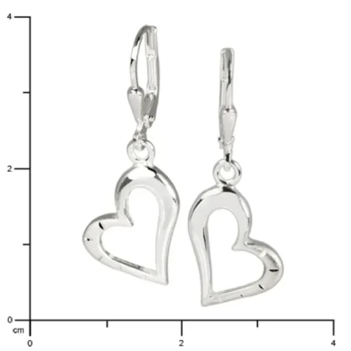 SilberDream Ohrhänger Herz Ohrring 925 Sterling Silber SDO504