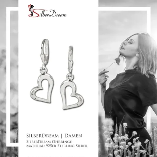 SilberDream Ohrhänger Herz Ohrring 925 Sterling Silber SDO504