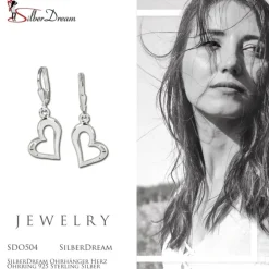 SilberDream Ohrhänger Herz Ohrring 925 Sterling Silber SDO504