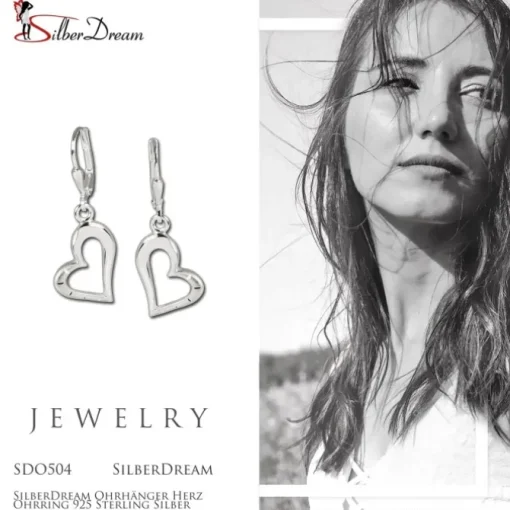 SilberDream Ohrhänger Herz Ohrring 925 Sterling Silber SDO504