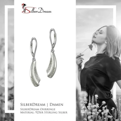 SilberDream Ohrhänger Klassik Zirkonia 925er Sterling Silber Damen SDO4344W