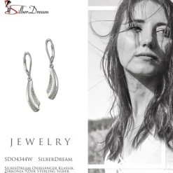SilberDream Ohrhänger Klassik Zirkonia 925er Sterling Silber Damen SDO4344W